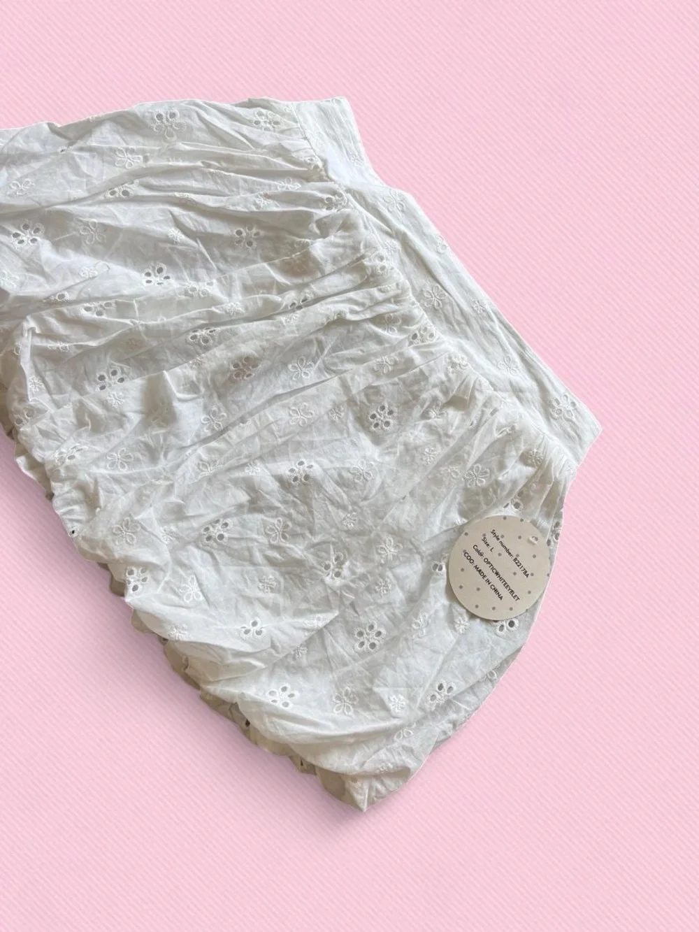 Passport White Eyelet Bubble Mini Skirt